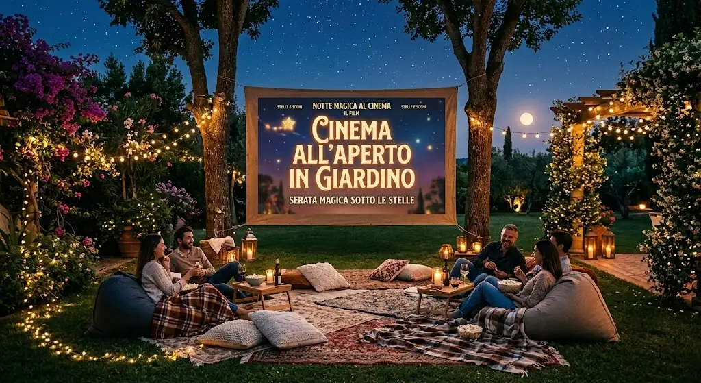 Immagine cinema all'aperto in giradino